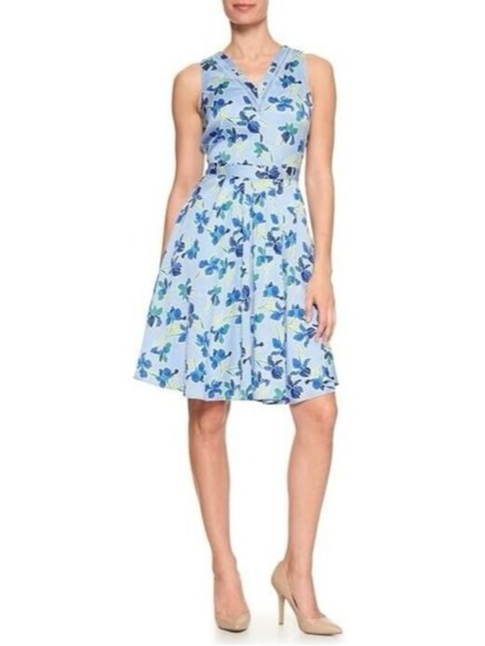 Banana Republic Floral Sleeveless Fit & Flare Dress XS